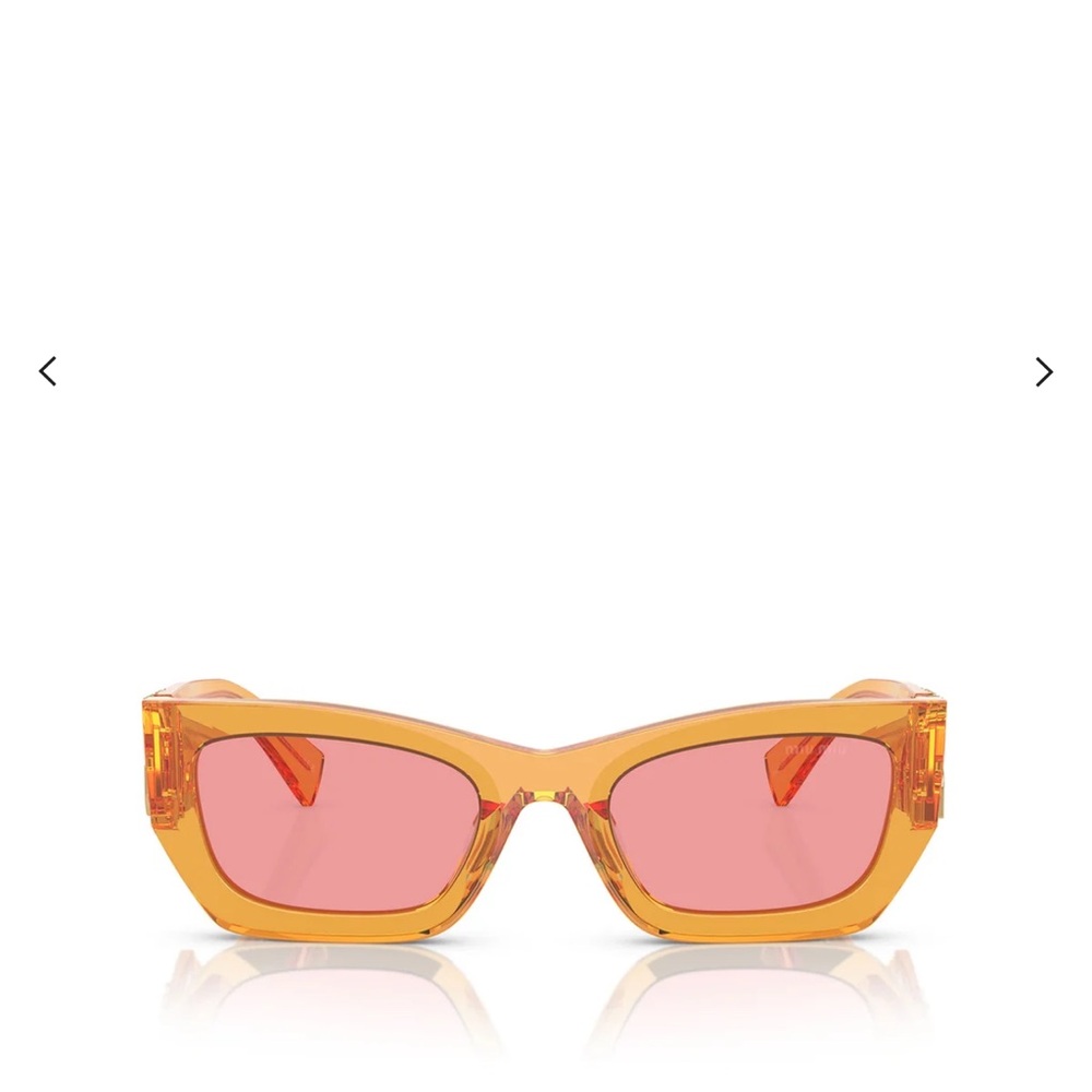 Miu Miu Vibrant Orange Sunglasses with Pink Lenses
